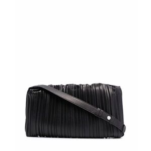 Simon Miller Black Pleated Vegan Leather Puffin Top Handle / cross body Bag